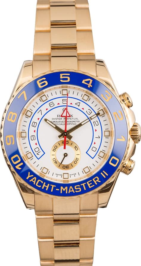 rolex 18k yellow gold yachtmaster ii model 116688|yacht master ii two tone.